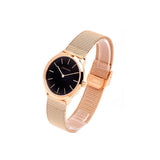 Calvin Klein Minimal Black Dial Rose Gold Mesh Bracelet Watch for Women - K3M2262Y Buy Now By Calvin Klein