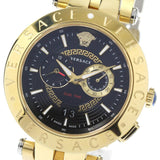 Versace V-Race Quartz Black Dial Gold Steel Strap Watch For Men - VEBV00519 Buy Now By Versace