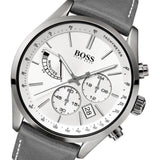 Hugo Boss Grand Prix White Dial Grey Leather Strap Watch for Men - 1513633 Buy Now By Hugo Boss