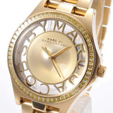 Marc Jacobs Henry Transparent Gold Dial Gold Steel Strap Watch for Women - MBM3338 Buy Now By Marc Jacobs