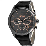 Hugo Boss Onyx Grey Dial Black Leather Strap Watch for Men - 1513366 Buy Now By Hugo Boss