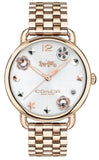 Coach Delancey White Dial Rose Gold Steel Strap Watch for Women - 14502811 Buy Now By Coach