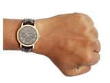 Guess Wafer Quartz Beige Dial Brown Leather Strap Watch For Men - W0496G1 Buy Now By Guess