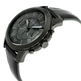 Fossil Grant Chronograph Black Dial Black Leather Strap Watch for Men - FS5132 Buy Now By Fossil