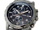 Fossil Dean Chronograph Black Dial Black Steel Strap Watch for Men - FS4721 Buy Now By Fossil