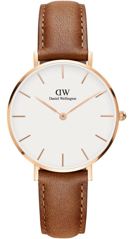 Daniel Wellington Petite Durham White Dial Brown Leather Strap Watch For Women - DW00100172 Buy Now By Daniel Wellington