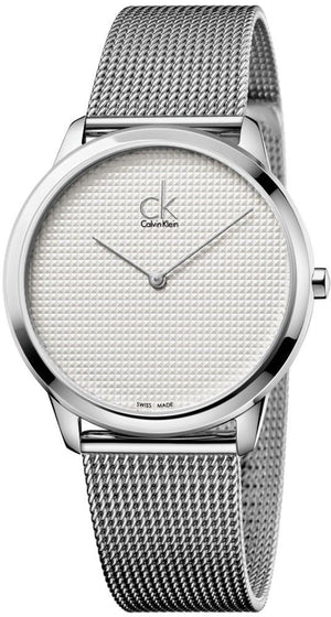 Calvin Klein Minimal White Dial Silver Mesh Bracelet Watch for Men - K3M2112Y Buy Now By Calvin Klein