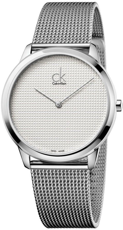 Calvin Klein Minimal White Dial Silver Mesh Bracelet Watch for Men - K3M2112Y Buy Now By Calvin Klein