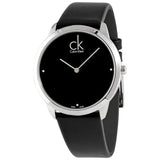 Calvin Klein Minimal Diamonds Black Dial Black Leather Strap Watch for Men - K3M211CS Buy Now By Calvin Klein