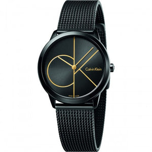 Calvin Klein Minimal Black Dial Black Mesh Bracelet Watch for Women - K3M224X1 Buy Now By Calvin Klein