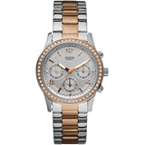 Guess Mini Spectrum Quartz Silver Dial Two Tone Steel Strap Watch For Women - W0122L1 Buy Now By Guess