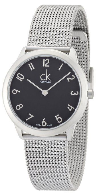 Calvin Klein Minimal Black Dial Silver Mesh Bracelet Watch for Women - K3M52151 Buy Now By Calvin Klein