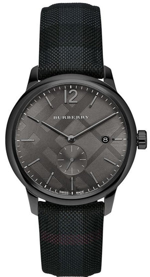 Burberry The Classic Round Horseferry Black Dial Black Leather Strap Watch for Men - BU10010 Buy Now By Burberry