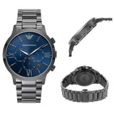 Emporio Armani Giovanni Chronograph Blue Dial Grey Steel Strap Watch For Men - AR11348 Buy Now By Emporio Armani
