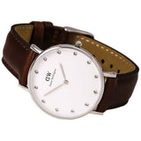Daniel Wellington Classy St Mawes White Dial Brown Leather Strap Watch For Women - DW00100079 Buy Now By Daniel Wellington