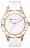 Marc Jacobs Blade White Dial White Leather Strap Watch for Women - MBM1098