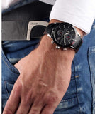 Hugo Boss Rafale Chronograph Black Dial Black Leather Strap Watch For Men - 1513390 Buy Now By Hugo Boss