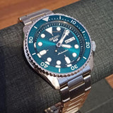 Seiko 5 Sports Automatic Green Dial Silver Steel Strap Watch For Men - SRPD61K1 Buy Now By Seiko