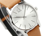 Calvin Klein City Silver Dial Light Brown Leather Strap Watch For Women- K2G23120 Buy Now By Calvin Klein