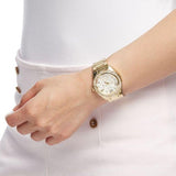 Guess Luna Diamonds White Dial Gold Steel Strap Watch for Women - W0729L2 Buy Now By Guess