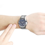Emporio Armani Classic Blue Dial Silver Steel Strap Watch For Men - AR1635 Buy Now By Emporio Armani