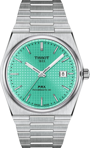 Tissot PRX Powermatic 80 Automatic Mint Green Dial Silver Steel Strap Watch for Men - T137.407.11.091.01 Buy Now By Tissot