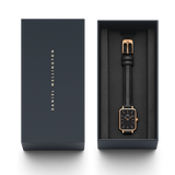 Daniel Wellington Quadro Black Dial Black Leather Strap Watch For Women - DW00100449 Buy Now By Daniel Wellington