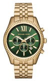 Michael Kors Lexington Chronograph Green Dial Gold Steel Strap Watch for Men - MK8446 Buy Now By Michael Kors