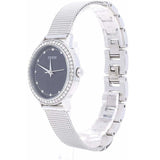 Guess Chelsea Crystals Black Dial Silver Mesh Bracelet Watch For Women - W0647L5 Buy Now By Guess
