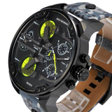 Diesel Big Daddy Chronograph Black Dial Black Leather Strap Watch For Men - DZ7311 Buy Now By Diesel