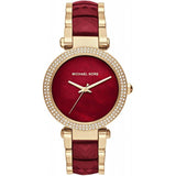 Michael Kors Parker Mother of Pearl Red Dial Two Tone Steel Strap Watch for Women - MK6427 Buy Now By Michael Kors