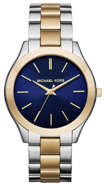 Michael Kors Slim Runway Blue Dial Two Tone Steel Strap Watch for Women - MK3479 Buy Now By Michael Kors