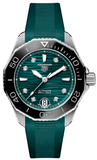 Tag Heuer Aquaracer Professional 300 Automatic Diamonds Green Dial Green Rubber Strap Watch for Women - WBP231G.FT6226 Buy Now By Tag Heuer