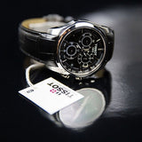 Tissot T Classic Couturier Chronograph Black Dial Black Leather Strap Watch For Men - T035.617.16.051.00 Buy Now By Tissot
