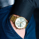 Tommy Hilfiger Daniel White Dial Gold Steel Strap Watch for Men - 1710415 Buy Now By Tommy Hilfiger