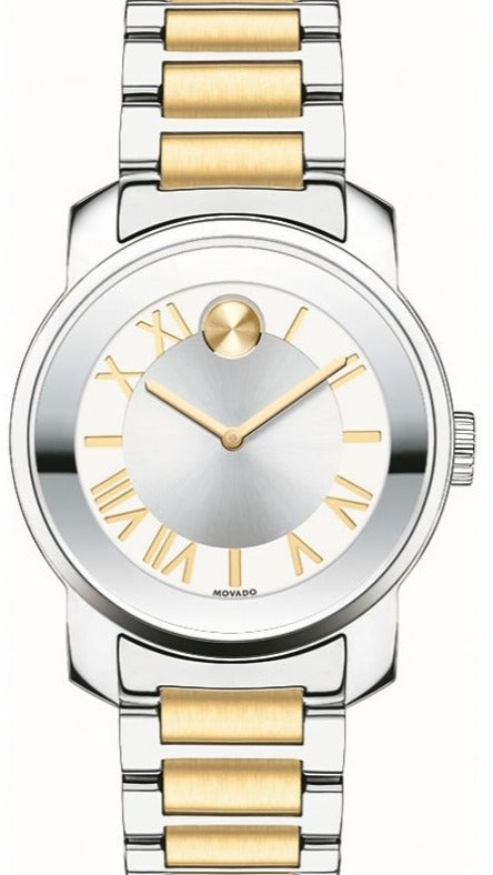 Movado Bold Silver Dial Two Tone Steel Strap Watch for Women - 3600245 Buy Now By Movado