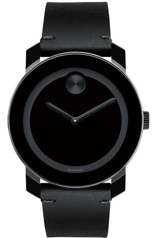 Movado Bold Black Dial Black Leather Strap Watch For Men - 3600306 Buy Now By Movado