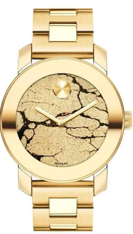 Movado Bold Glitter Gold Dial Gold Steel Strap Watch for Women - 3600346 Buy Now By Movado