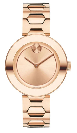Movado Bold Rose Gold Dial Rose Gold Steel Strap Watch for Women - 3600342 Buy Now By Movado