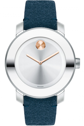 Movado Bold Silver Dial Blue Leather Strap Watch for Women - 3600446 Buy Now By Movado