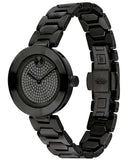 Movado Bold Crystals Black Dial Black Steel Strap Watch for Women - 3600576 Buy Now By Movado