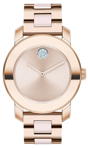 Movado Bold Rose Gold Dial Two Tone Steel Strap Watch for Women - 3600639 Buy Now By Movado