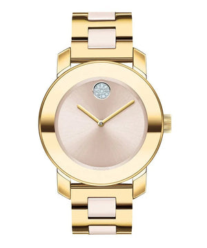 Movado Bold Beige Dial Two Tone Steel Strap Watch For Women - 3600640 Buy Now By Movado