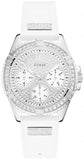 Guess Frontier Diamonds Silver Dial White Rubber Strap Watch For Women - W1160L4 Buy Now By Guess