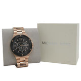 Michael Kors Lennox Chronograph Black Dial Rose Gold Steel Strap Watch For Men - MK8940 Buy Now By Michael Kors