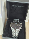Emporio Armani Chronograph Black Dial Silver Steel Strap Watch For Men - AR11017 Buy Now By Emporio Armani