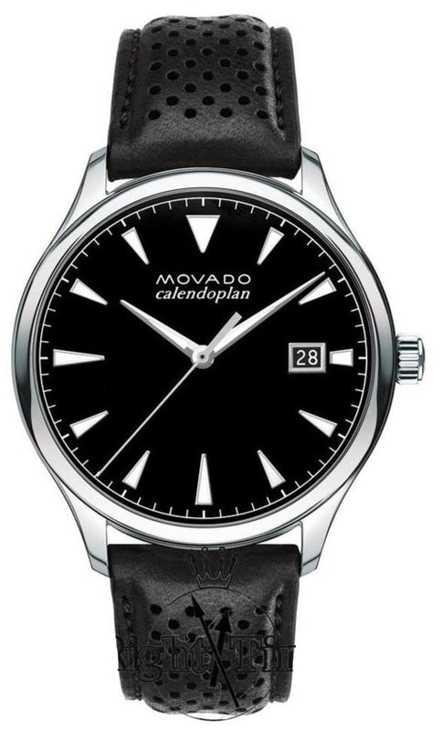 Movado Heritage Calendoplan Black Dial Black Leather Strap Watch for Men - 3650004 Buy Now By Movado