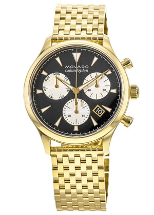 Movado Heritage Calendoplan Blue Dial Gold Steel Strap Watch for Men - 3650015 Buy Now By Movado