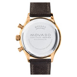 Movado Heritage Calendoplan Chronograph Black Dial Brown Leather Strap Watch for Men - 3650021 Buy Now By Movado