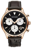 Movado Heritage Calendoplan Chronograph Black Dial Brown Leather Strap Watch for Men - 3650021